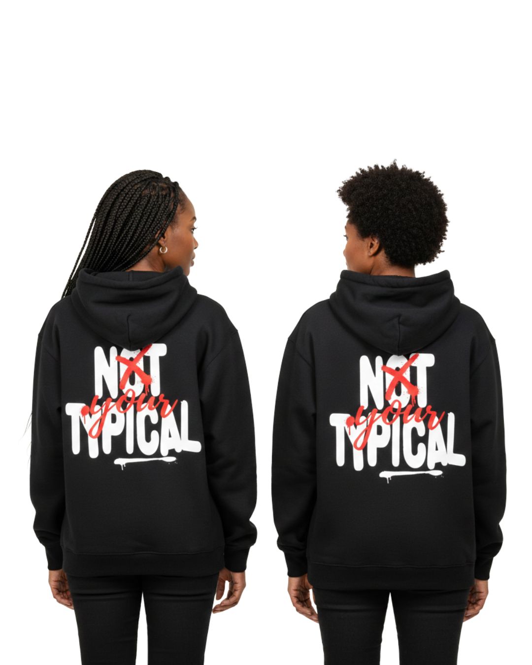 Not Your Typical Hoodie - Black/White/Red