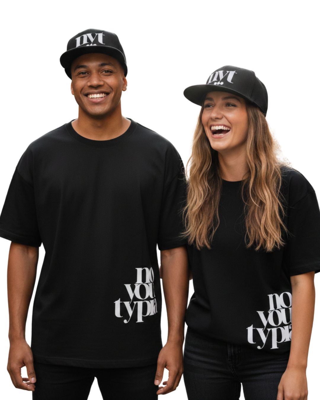 "Not Your Typical" Oversized Tee - Black/White