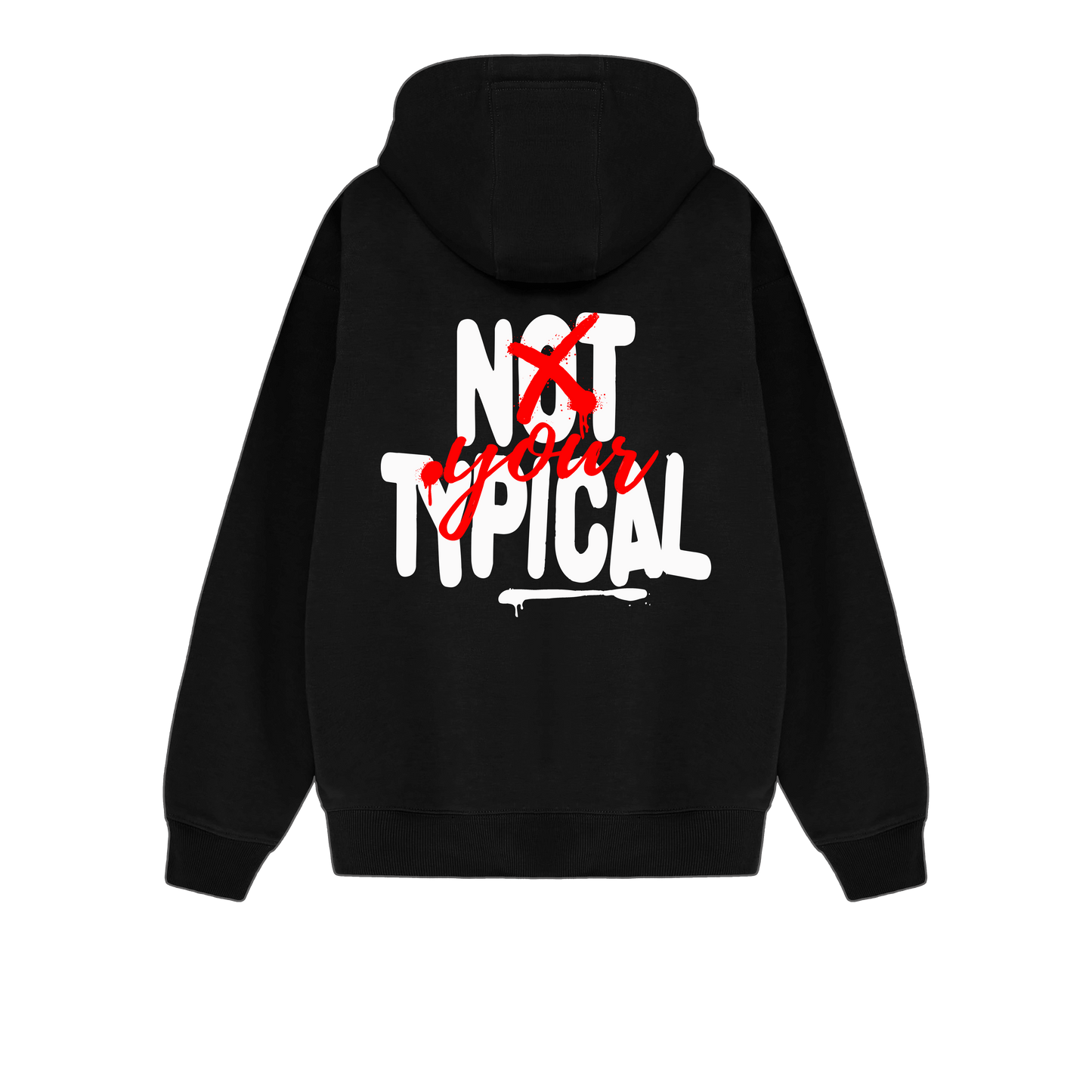 Not Your Typical Hoodie - Black/White/Red